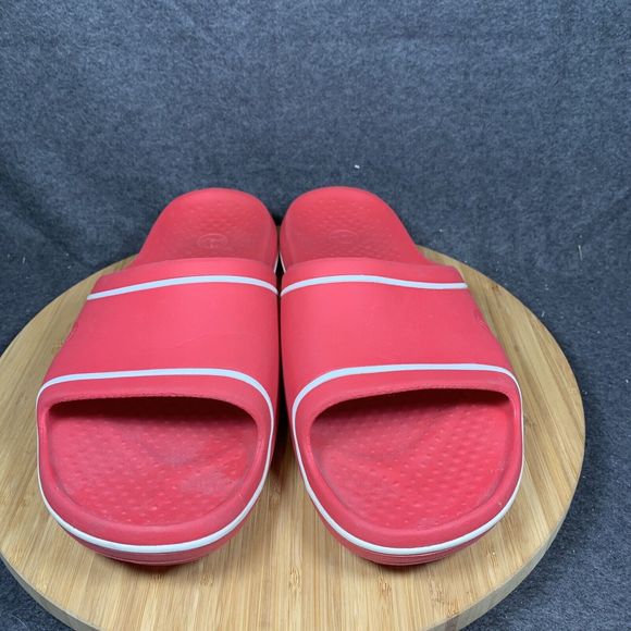 Crocs Men’s Red Slides Size 11 Comfort Sandals Slip On‎ Beach Summer - Picture 2 of 7